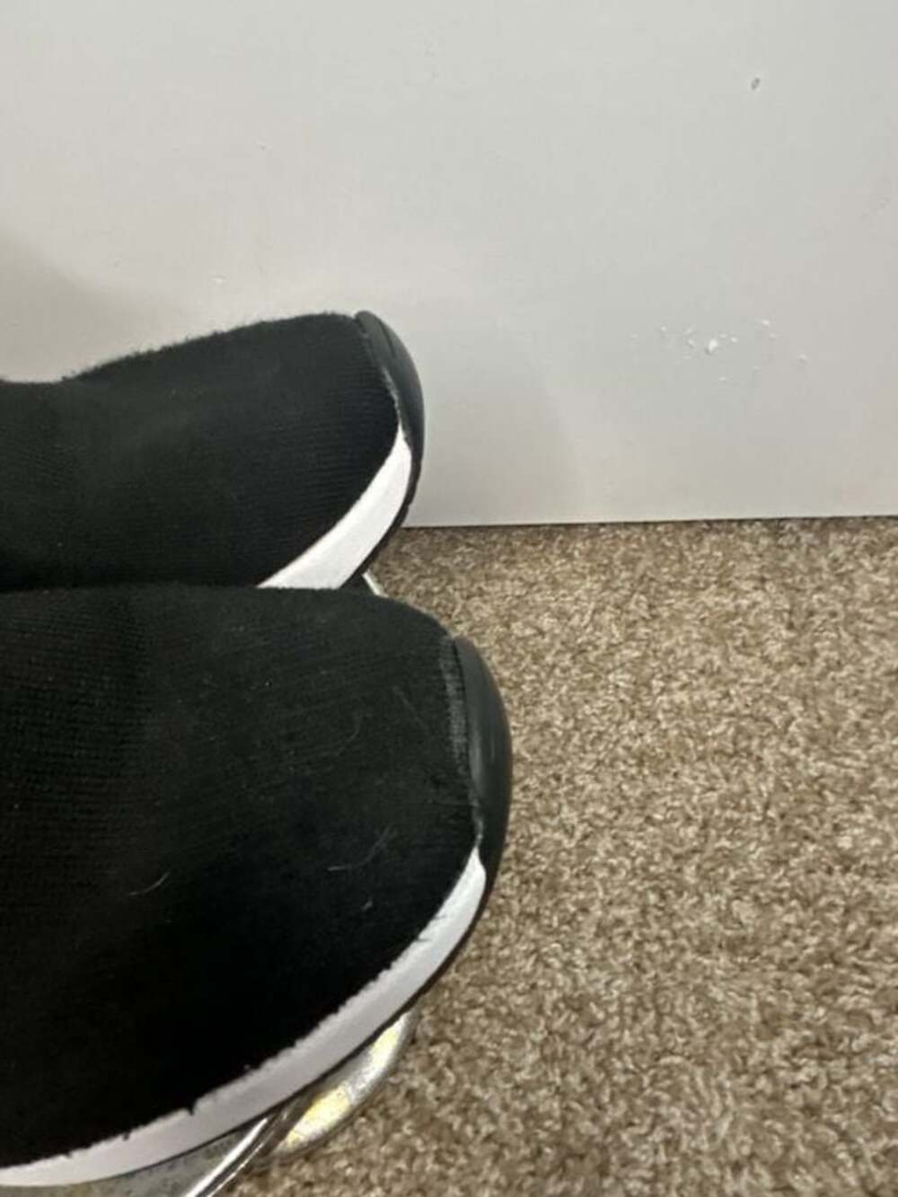 DKNY Black Knit Wedge Sneakers with Side Zip - Picture 5 of 11